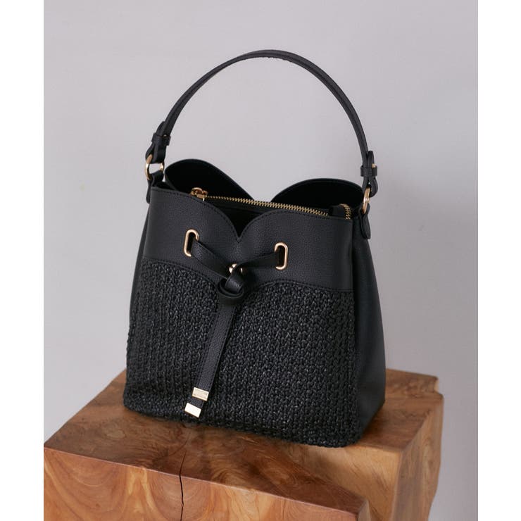 ブラック(01) | 【2WAY】ハートカットカゴバッグ | VIS 