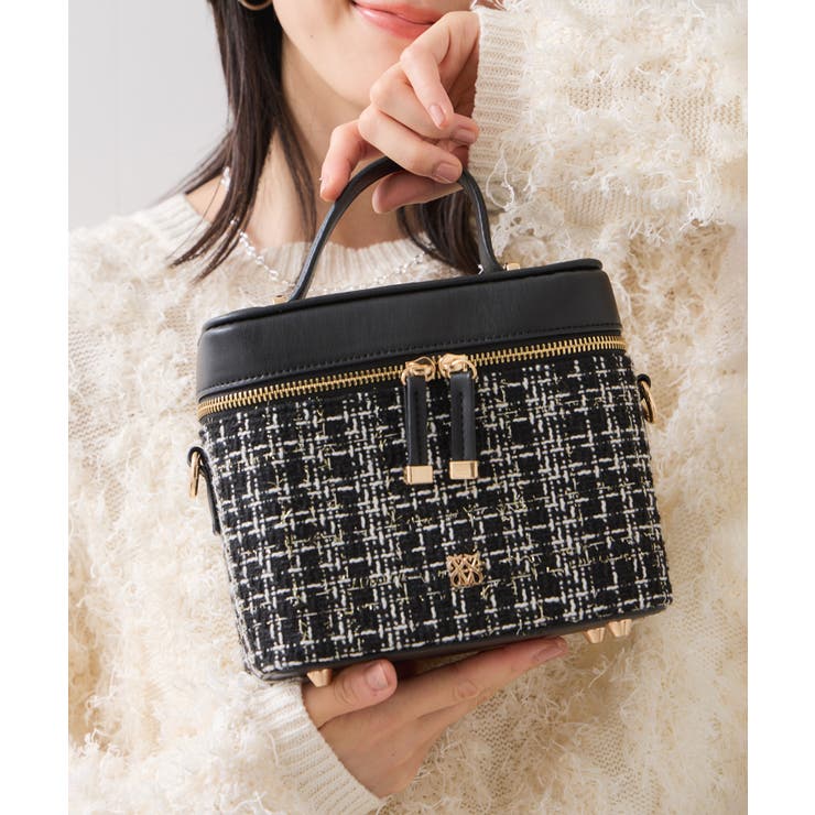 ファーハンドルキルティング＆ツイードバニティバッグ/2WAY | VIS  | 詳細画像1 