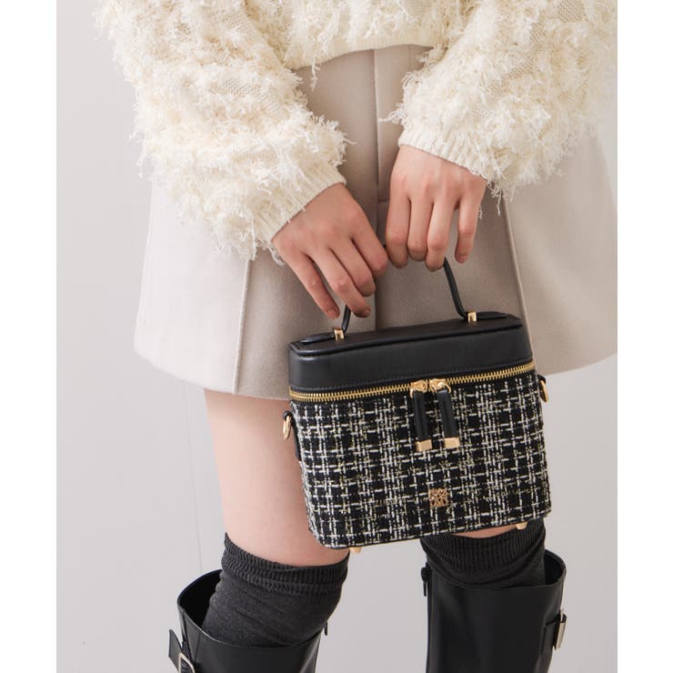 ファーハンドルキルティング＆ツイードバニティバッグ/2WAY | VIS  | 詳細画像9 