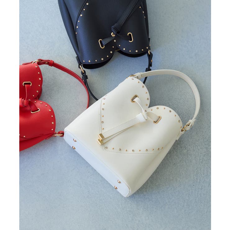 ラインストーン＆スタッズハートカットバッグ | VIS  | 詳細画像1 