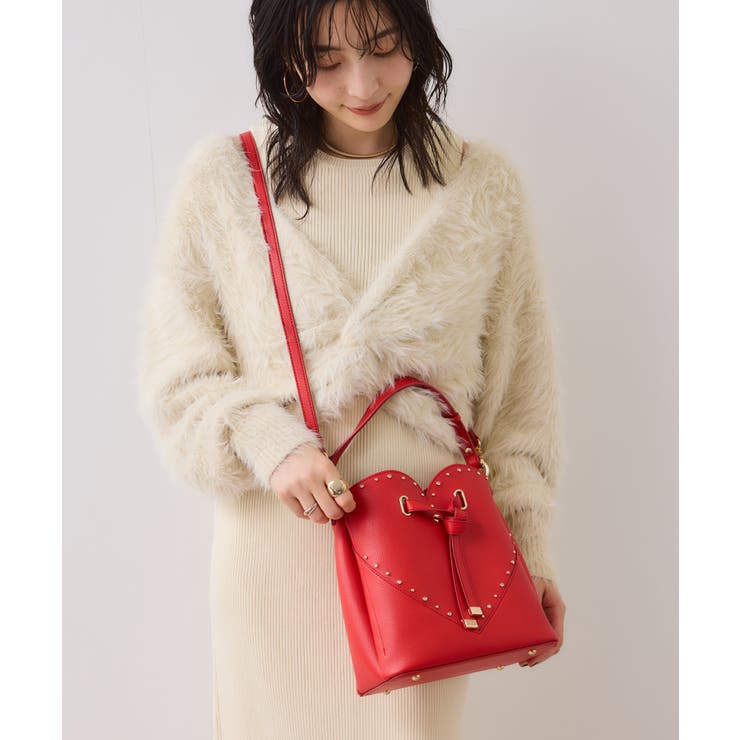 ラインストーン＆スタッズハートカットバッグ | VIS  | 詳細画像13 