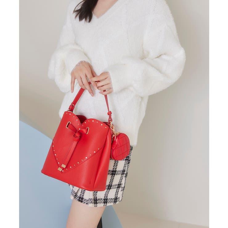 ラインストーン＆スタッズハートカットバッグ | VIS  | 詳細画像16 