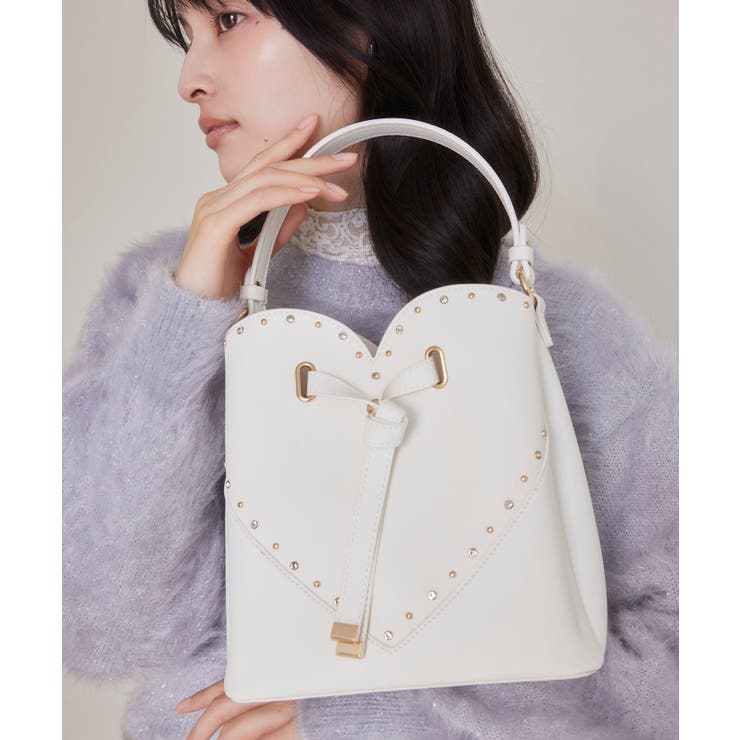 ラインストーン＆スタッズハートカットバッグ | VIS  | 詳細画像20 