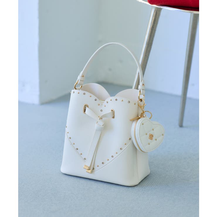 ラインストーン＆スタッズハートカットバッグ | VIS  | 詳細画像6 