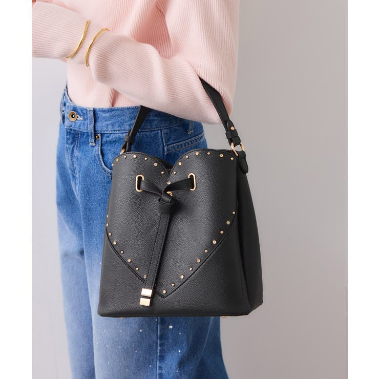 ラインストーン＆スタッズハートカットバッグ | VIS  | 詳細画像7 