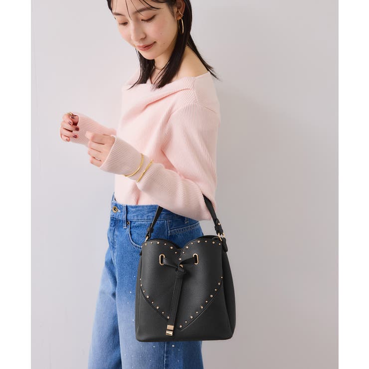 ラインストーン＆スタッズハートカットバッグ | VIS  | 詳細画像8 