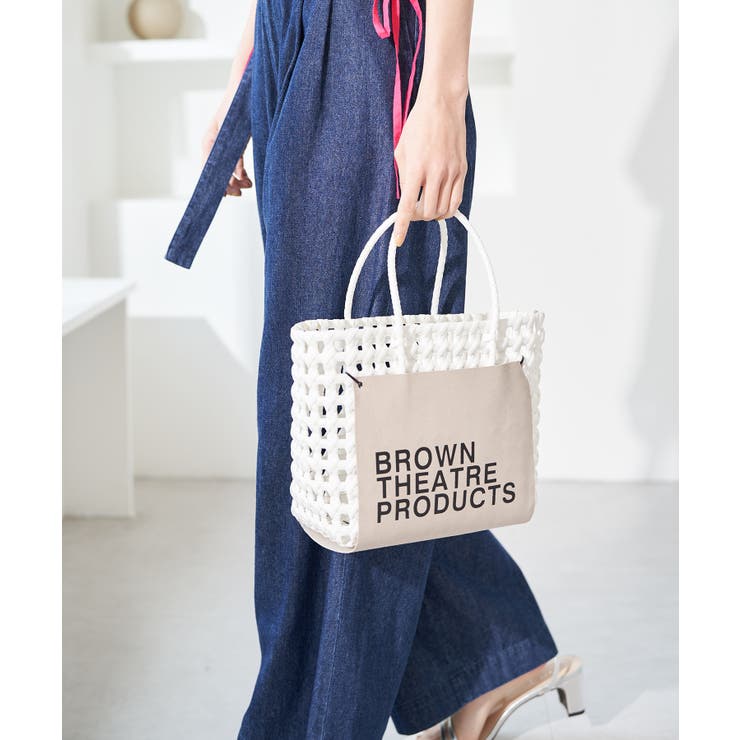 ホワイト(10) | 【BROWN THEATRE PRODUCTS】ロゴラベルバスケットバッグ | VIS 