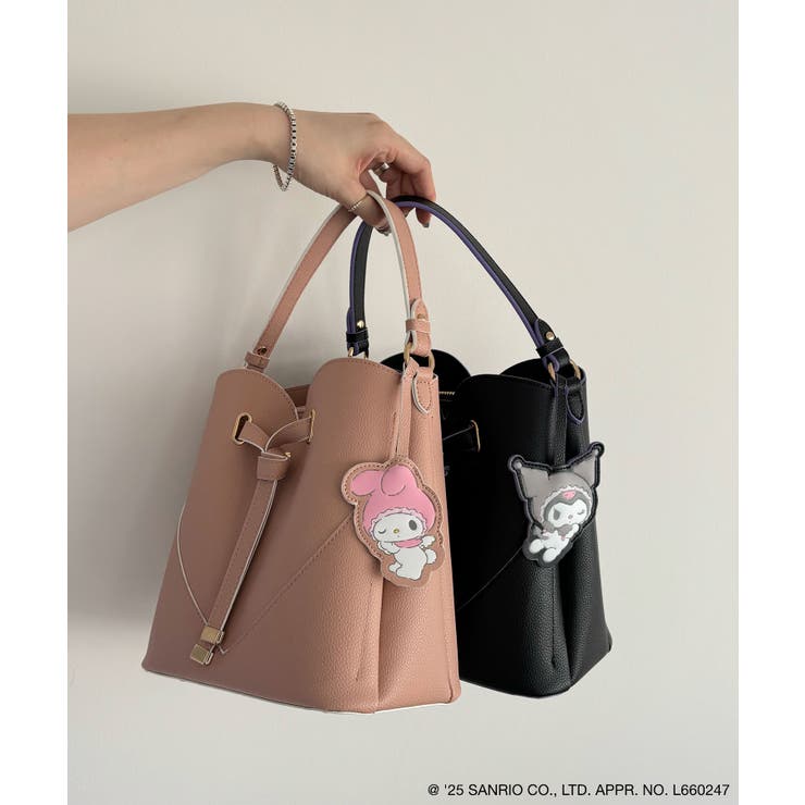 VIS ショルダーバッグ 2way ハート レザー ブラック クロミ コラボ ビス VIS 【マイメロディ&クロミ】 VIS別注モデルハートカットバッグ
