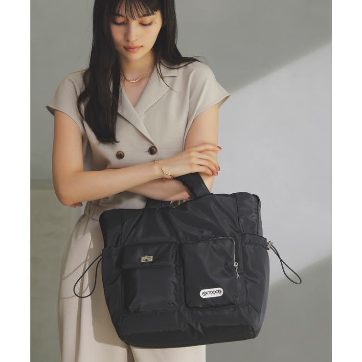 ブラック(01) | 【OUTDOOR PRODUCTS】VIS別注6ポケット2WAYトートバッグ | VIS 