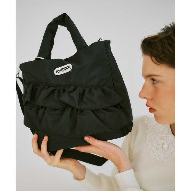 ブラック(01) | 【OUTDOOR PRODUCTS】VIS別注2WAYフリルトートバッグ | VIS 