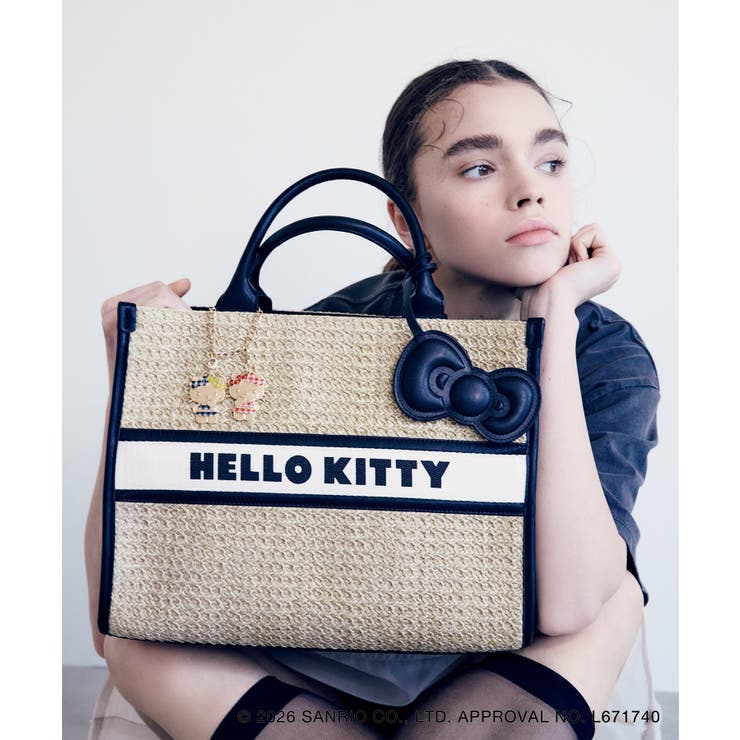 【HELLO KITTY×VIS】日焼けデザイン ハローキティ雑材トートバッグ | VIS  | 詳細画像1 