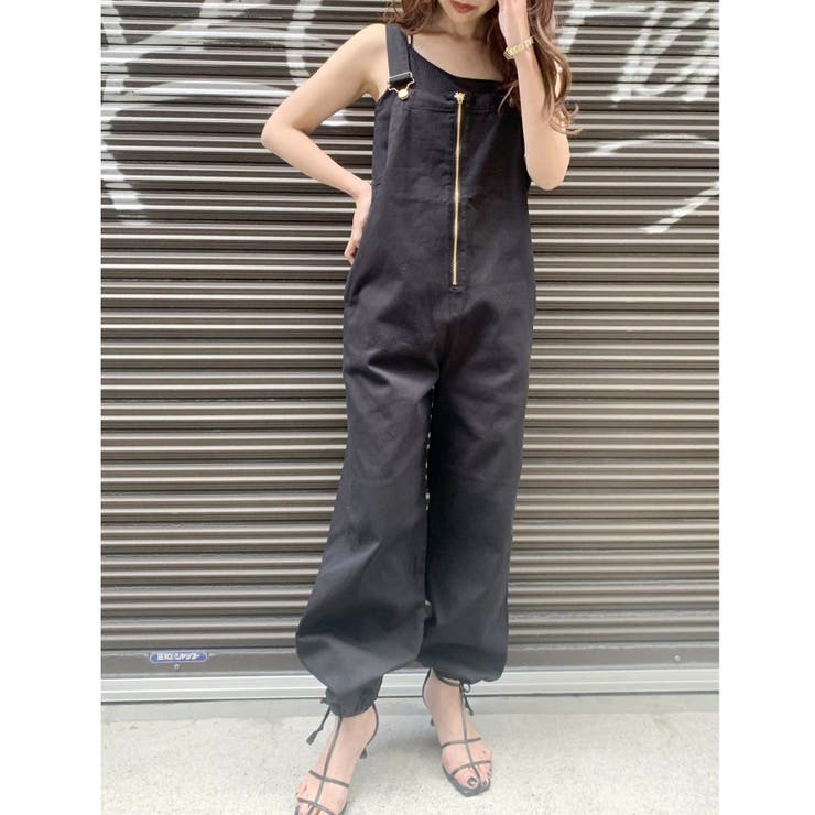 Lee×ViS】フロントジップサロペットパンツ【WEB限定カラー:ネイビー 