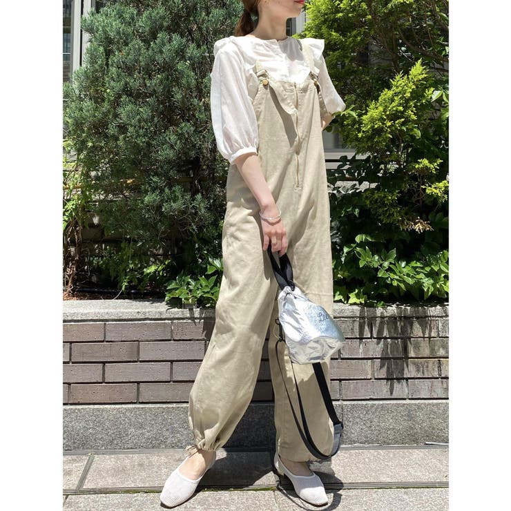 Lee×ViS】フロントジップサロペットパンツ【WEB限定カラー:ネイビー