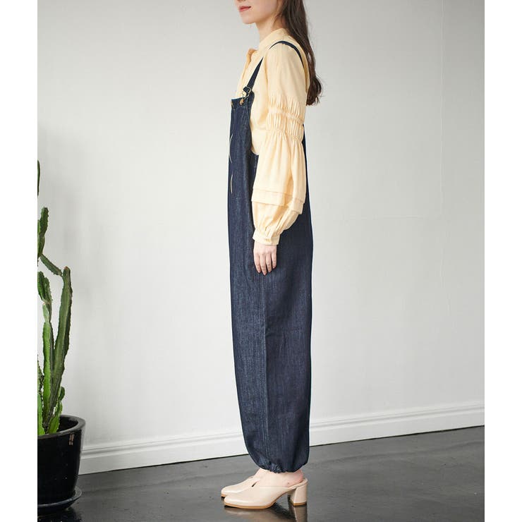 Lee×ViS】フロントジップサロペットパンツ【WEB限定カラー:ネイビー Lee×ViS】フロントジップサロペットパンツ【WEB限定カラー:ネイビー