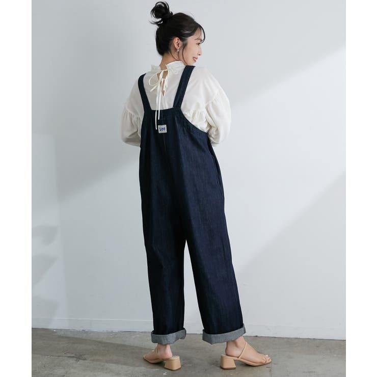 Lee×ViS】フロントジップサロペットパンツ【WEB限定カラー:ネイビー