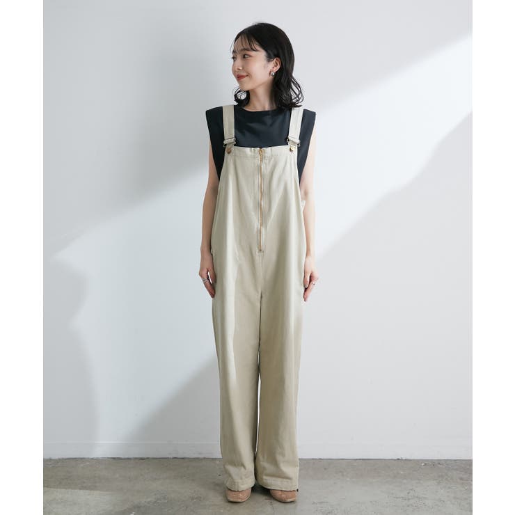 Lee×ViS】フロントジップサロペットパンツ【WEB限定カラー:ネイビー