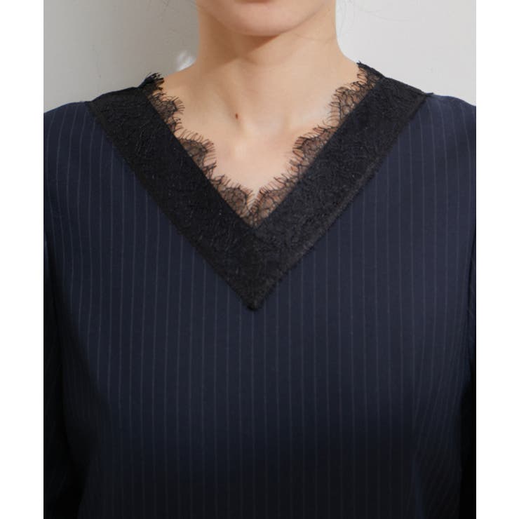 【VIS DRESS】ピンストライプレースオールインワン【洗える】 | VIS  | 詳細画像19 