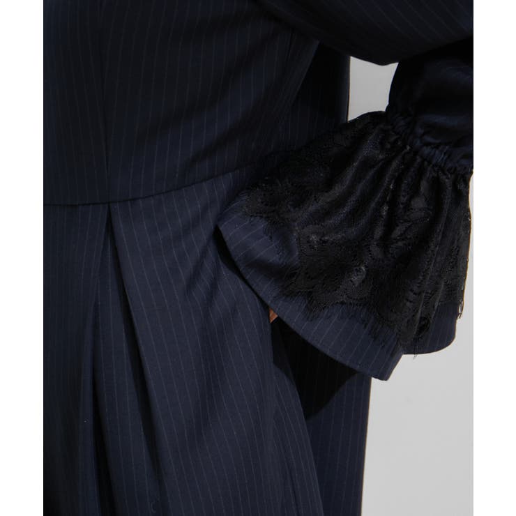 【VIS DRESS】ピンストライプレースオールインワン【洗える】 | VIS  | 詳細画像22 