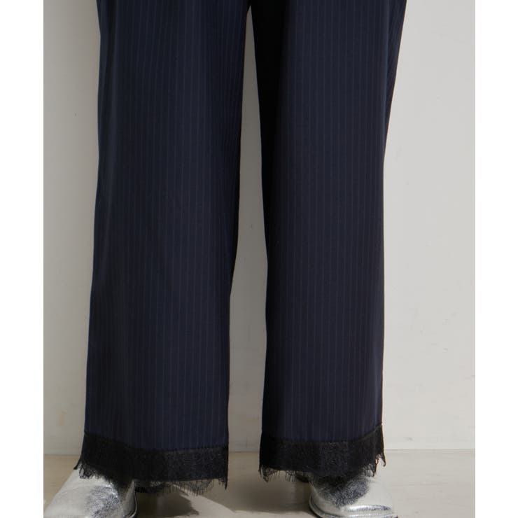 【VIS DRESS】ピンストライプレースオールインワン【洗える】 | VIS  | 詳細画像23 