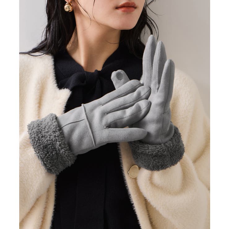 スマホタッチ刺繍付きムートングローブ | VIS  | 詳細画像10 