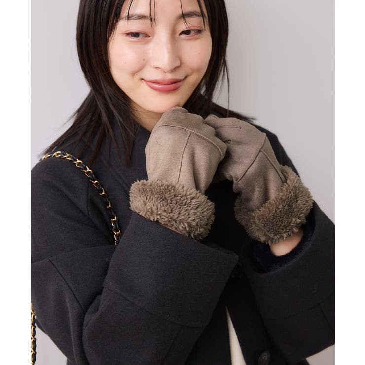 スマホタッチ刺繍付きムートングローブ | VIS  | 詳細画像8 