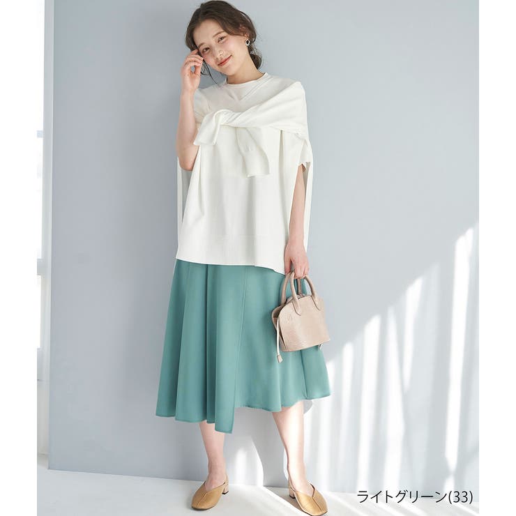【WEB限定40サイズ】ラップ風アシメヘムスカート