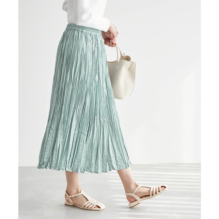 サックス(48) | サテンワッシャープリーツスカート | ROPE' PICNIC