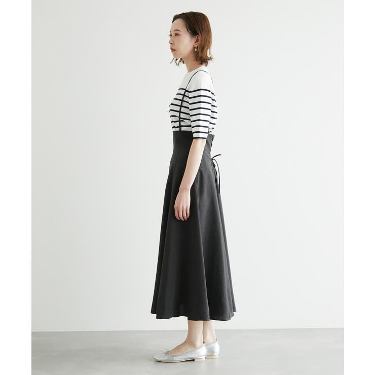 バックレースアップサス付きフレアスカート[品番：RPCW0028509]｜ROPE  