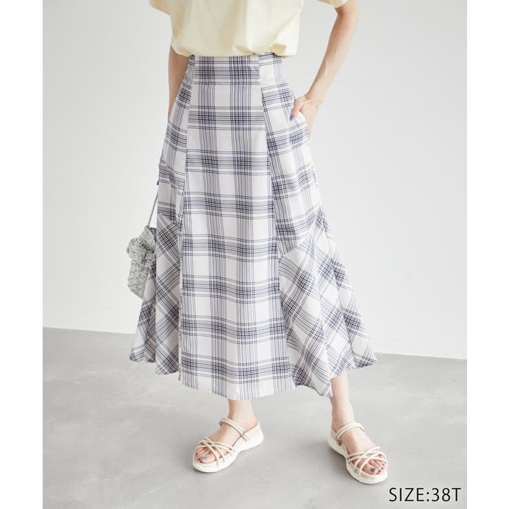 オフホワイト(15) | チェックボリュームスカート | ROPE' PICNIC