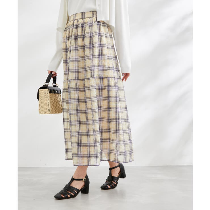 シアーチェックスカート[品番：RPCW0036563]｜ROPE 