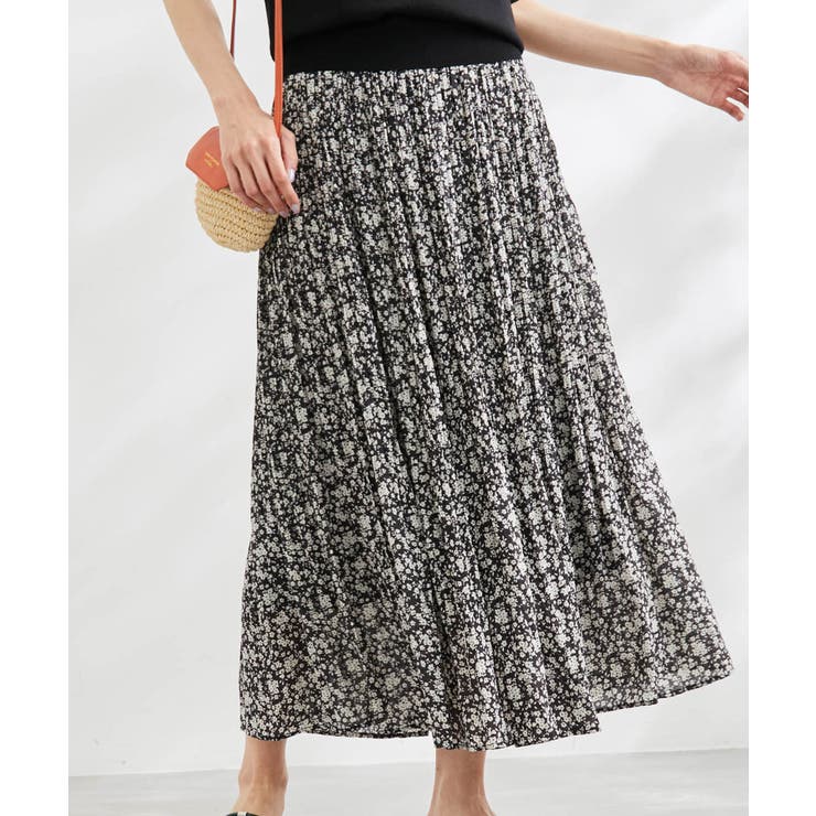 ブラック系(02) | 着丈が選べるエアリープリーツスカート | ROPE' PICNIC