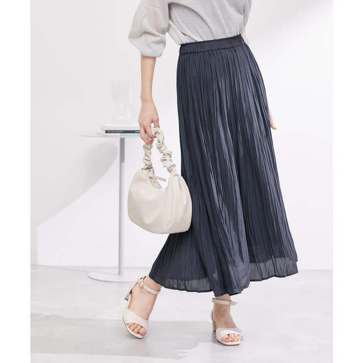 ネイビー(40) | 着丈が選べるエアリープリーツスカート | ROPE' PICNIC