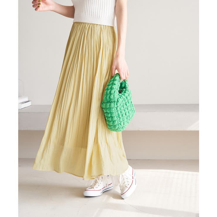 イエロー(80) | 着丈が選べるエアリープリーツスカート | ROPE' PICNIC