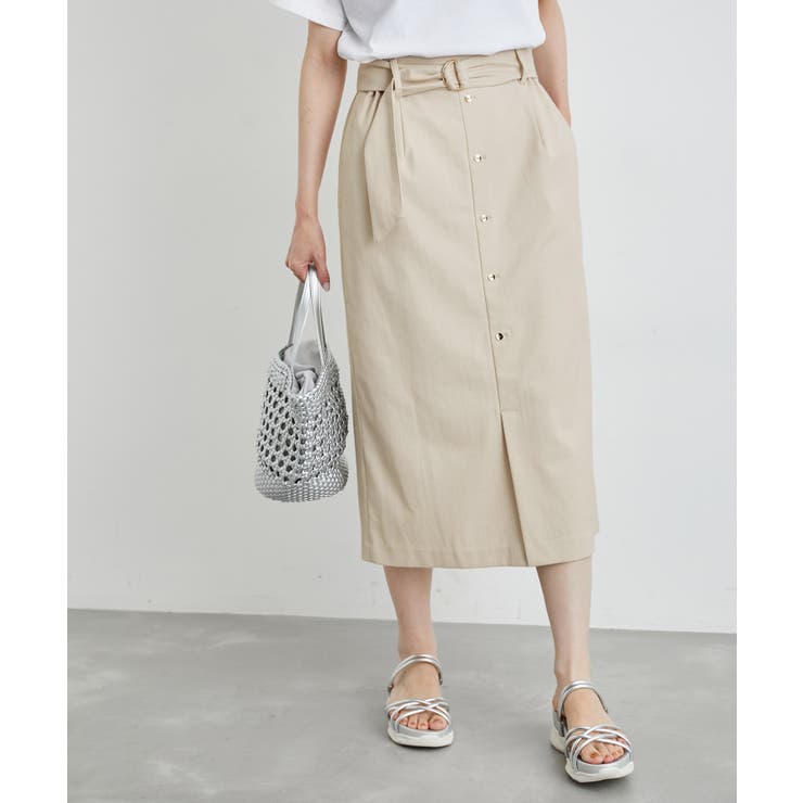 ベージュ(27) | 洗える/2WAY・セットアップ対応/ウエストベルトストレートスカート | ROPE' PICNIC