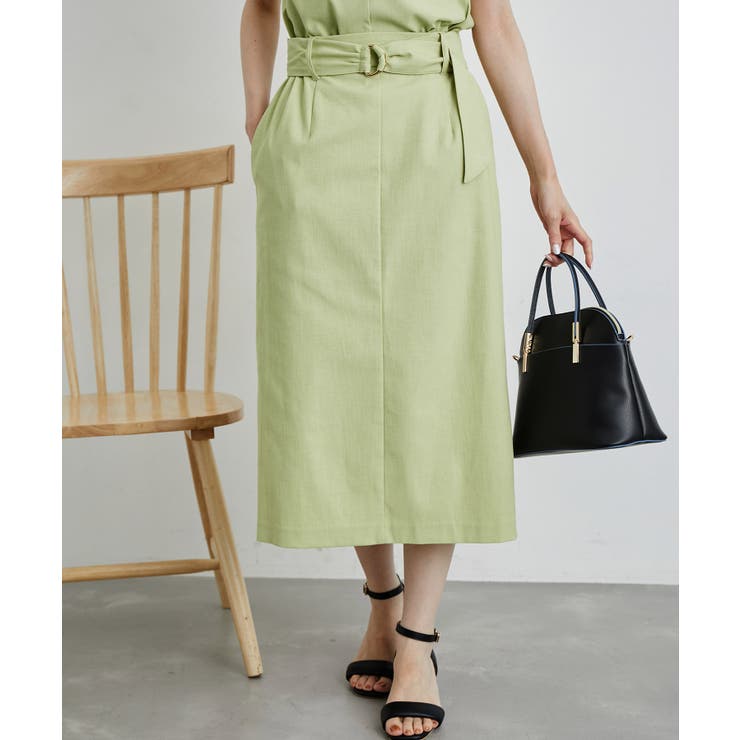 グリーン系(35) | 洗える/2WAY・セットアップ対応/ウエストベルトストレートスカート | ROPE' PICNIC