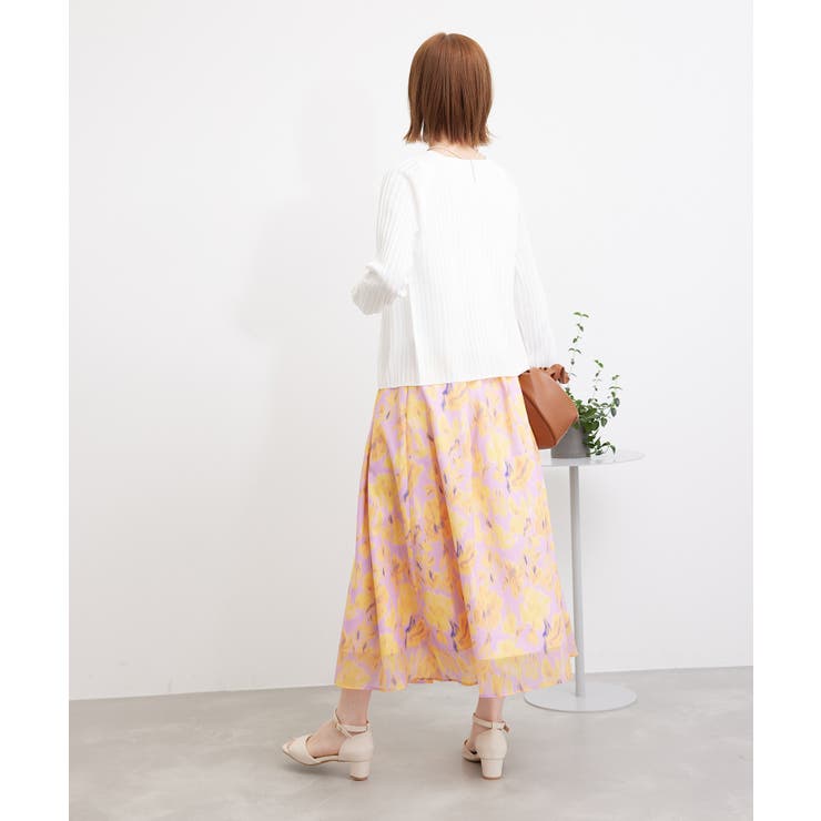 ハイウエスト花柄スカート | ROPE' PICNIC | 詳細画像3 