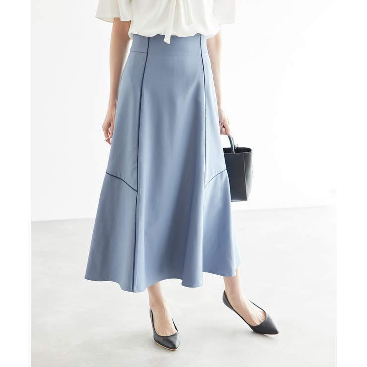 ブルー(44) | 【3サイズ展開】配色パイピングスカート | ROPE' PICNIC