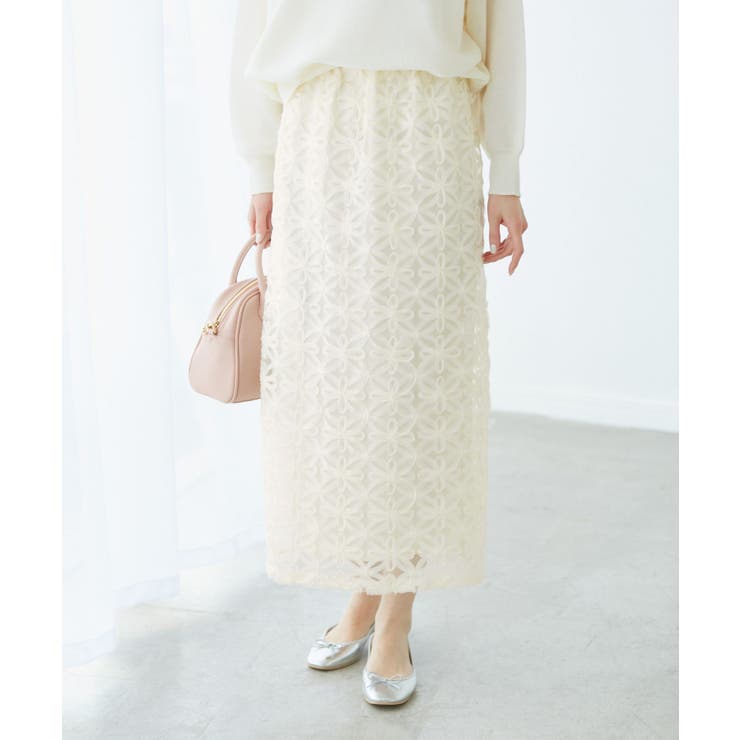 フラワーチュールレースアイラインスカート | ROPE' PICNIC | 詳細画像1 
