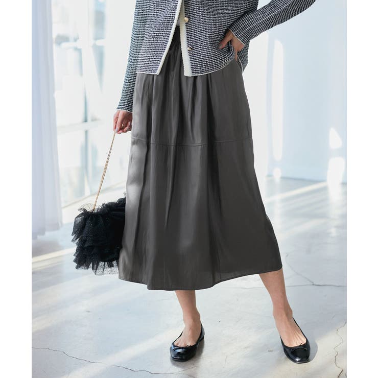 チャコール(06) | チンツ切り替えギャザースカート | ROPE' PICNIC