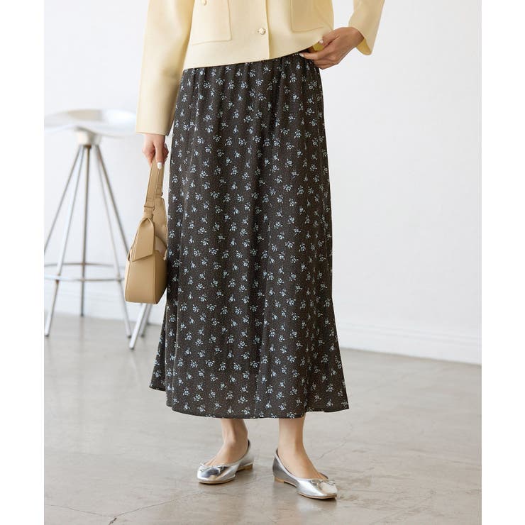 ブラック(01) | 小花柄スカート | ROPE' PICNIC