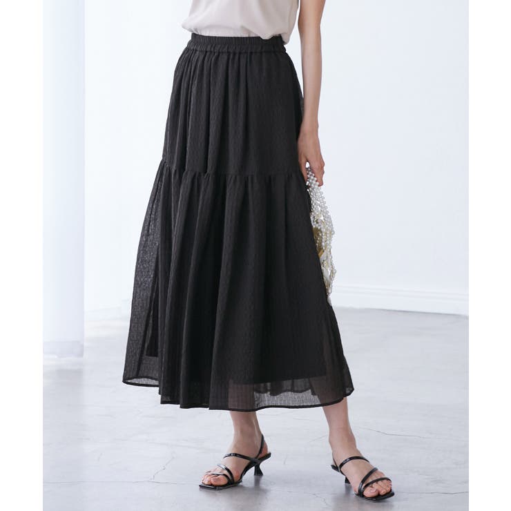 ブラック(01) | シアーティアードスカート | ROPE' PICNIC