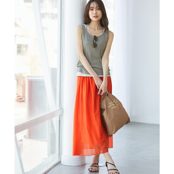 エアリーシアーギャザーロングスカート | ROPE' PICNIC | 詳細画像18 