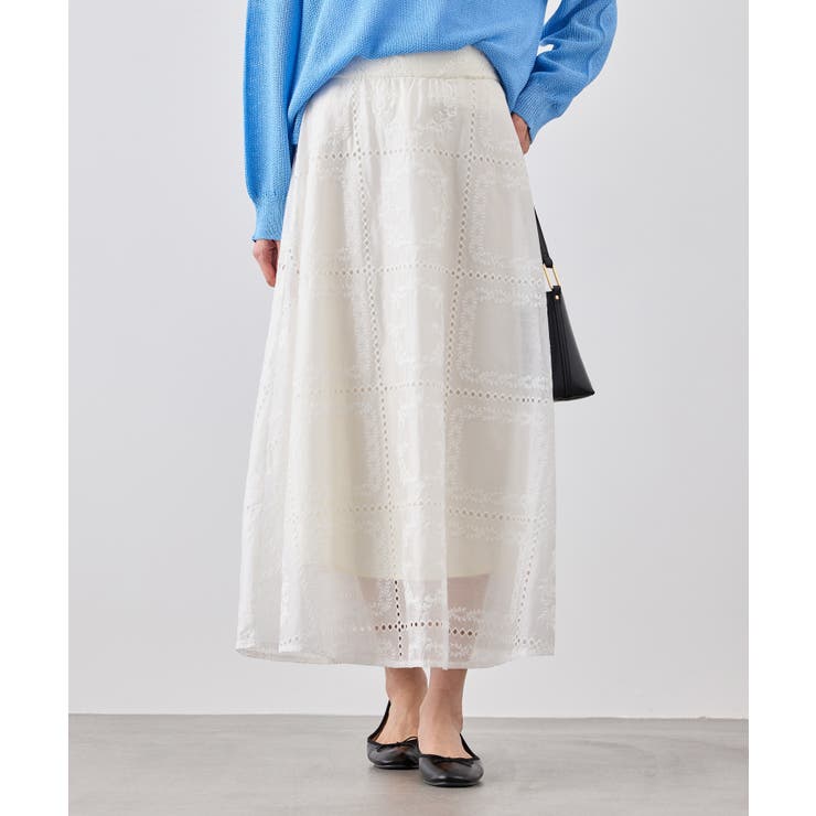 刺繍レースフレアスカート | ROPE' PICNIC | 詳細画像1 