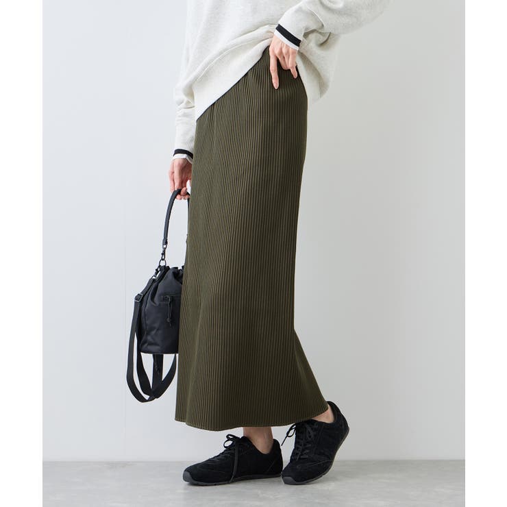カーキー(36) | トタンテレコ Iラインリブニットスカート | ROPE' PICNIC