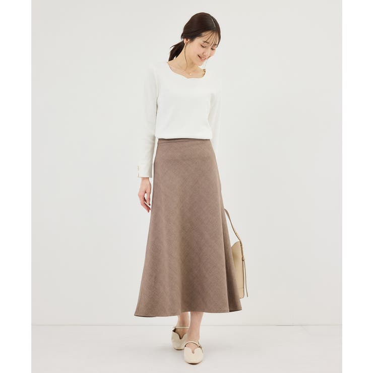 メランジドビーチェックスカート/セットアップ対応・防シワ・接触冷感 | ROPE' PICNIC | 詳細画像3 