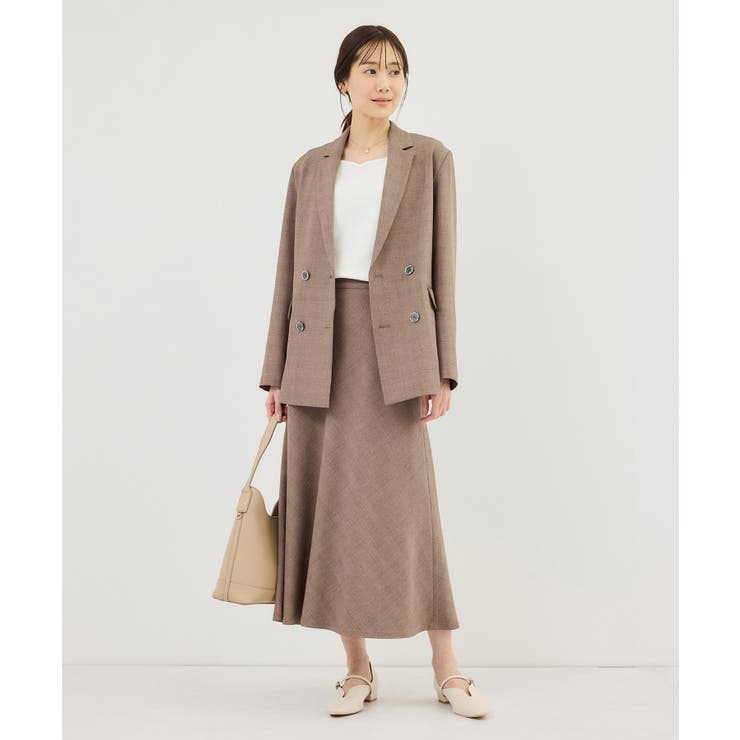 メランジドビーチェックスカート/セットアップ対応・防シワ・接触冷感 | ROPE' PICNIC | 詳細画像4 