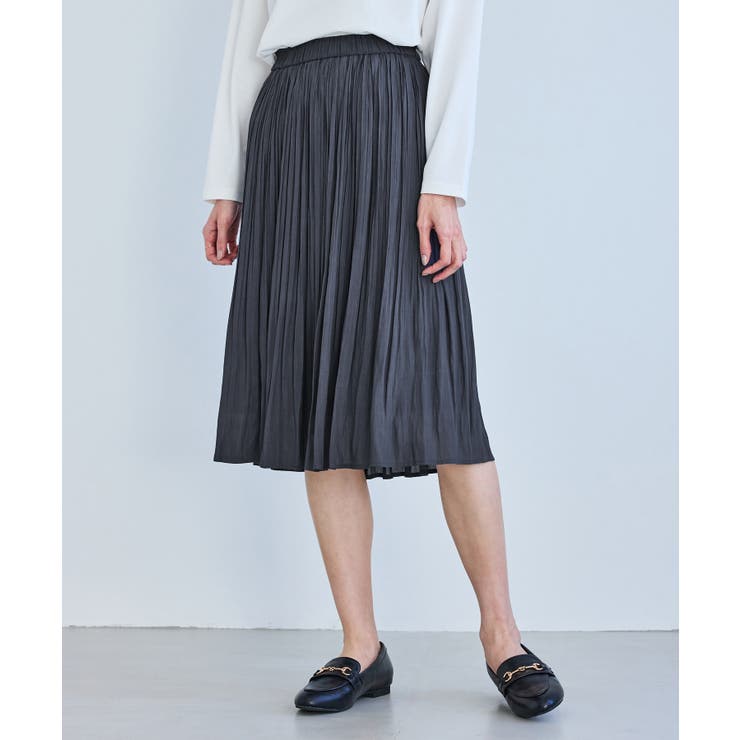 ネイビー(40) | 着丈が選べるエアリープリーツスカート | ROPE' PICNIC