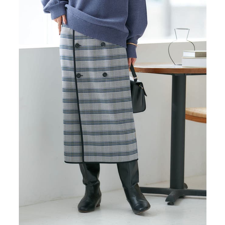 チェック＆無地リバーシブルスカート | ROPE' PICNIC | 詳細画像1 