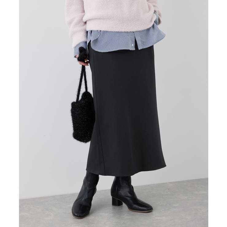 3サイズ展開】裏起毛ボンディングジョーゼットアイラインスカート[品番