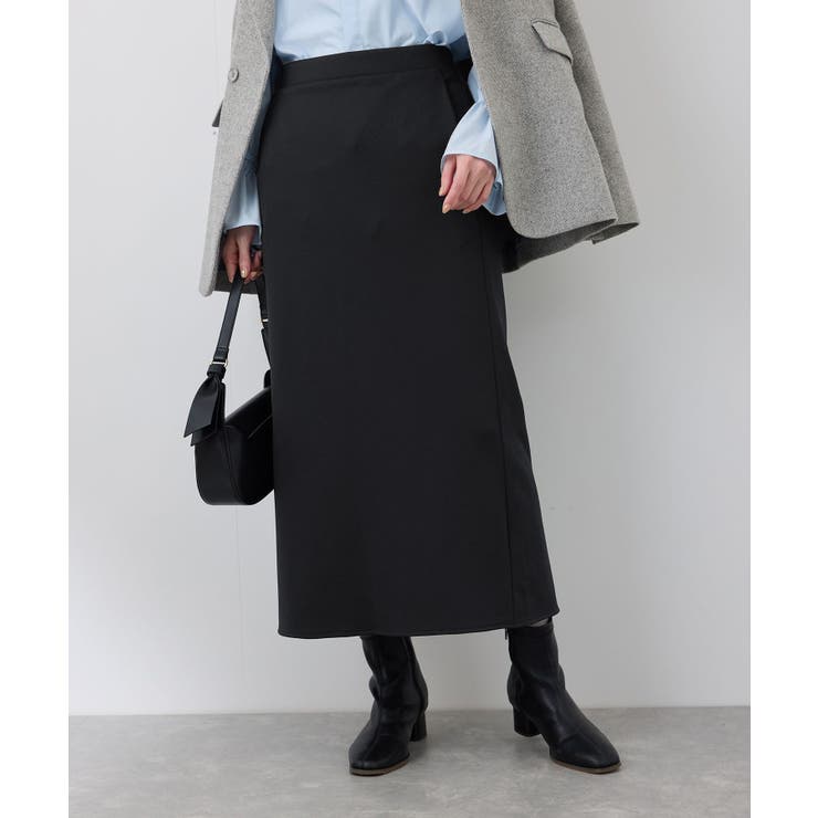 3サイズ展開】裏起毛ボンディングジョーゼットアイラインスカート[品番